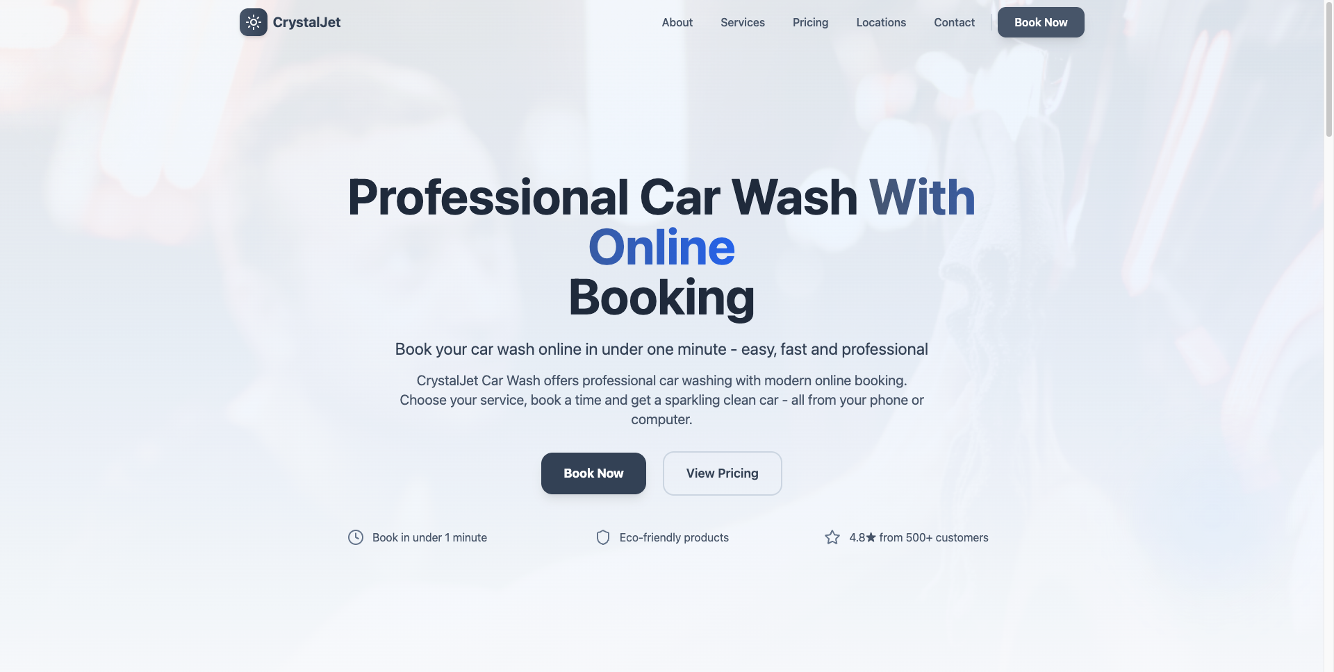 Screenshot of the 24/7 online booking interface.